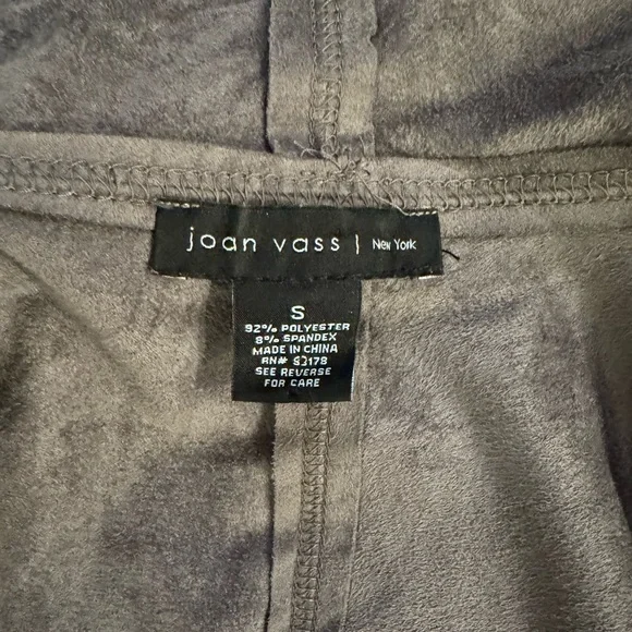 Joan Vass Faux Suede Gray Vest Cardigan- size S - Picture 5 of 10